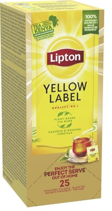 Melnā tēja LIPTON Yellow Label Express, aploksnēs, 1.8gx25gab